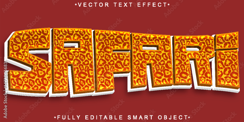 Poster cartoon orange safari vector fully editable smart object text effect