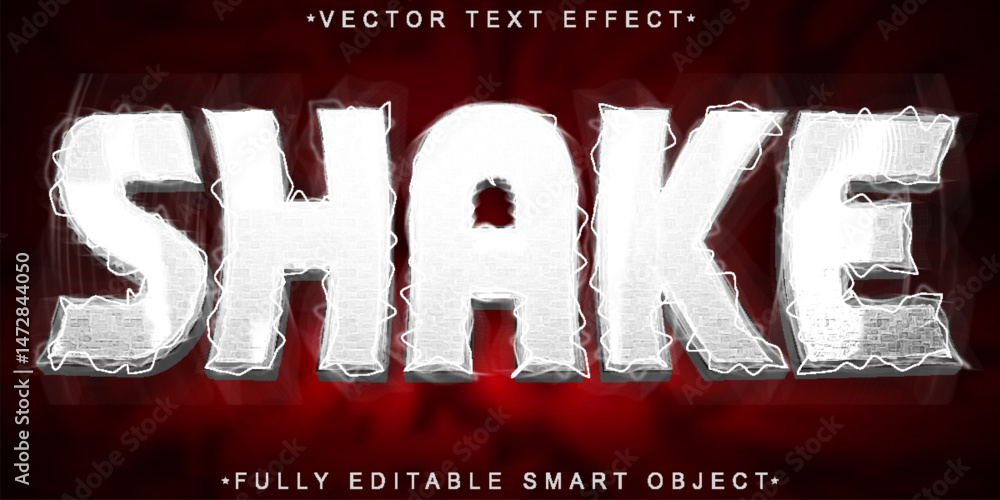 Aufkleber cartoon shake vector fully editable smart object text effect