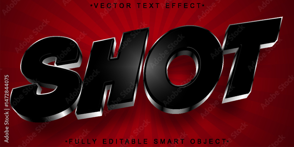 Poster red worn broken shot vector fully editable smart object text effect