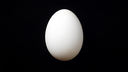 A stark white egg is the focal point against a void backdrop. It represents fragility, potential, and the raw essence of organic matter, all in one.