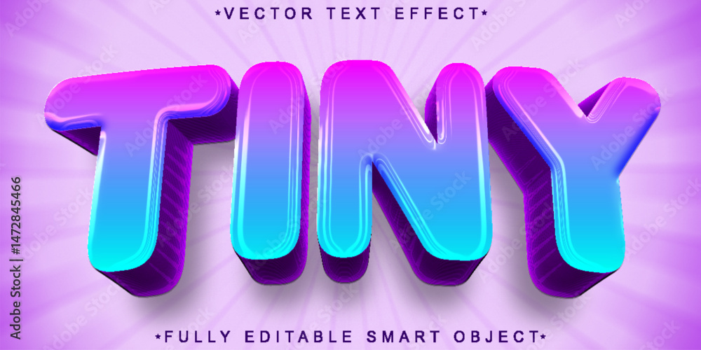 Poster tiny vector fully editable smart object text effect
