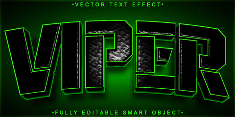 Green Snake Skin Viper Vector Fully Editable Smart Object Text Effect
