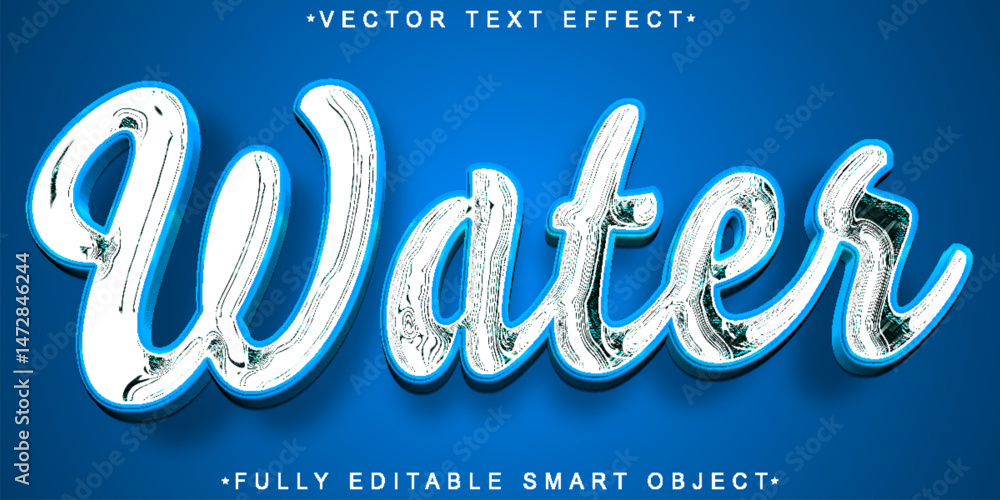 Aufkleber cartoon water vector fully editable smart object text effect