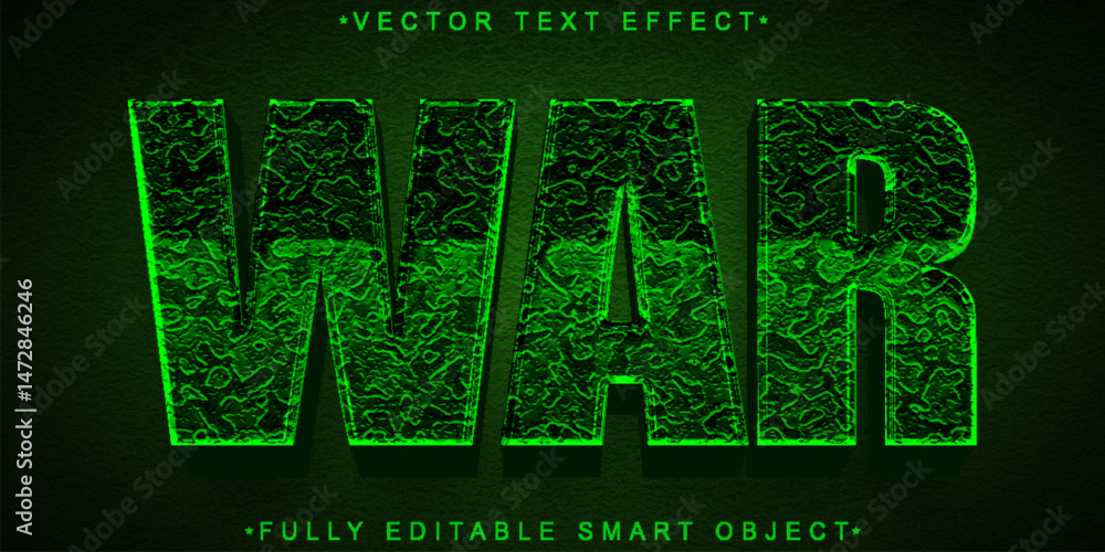 Poster worn war vector fully editable smart object text effect