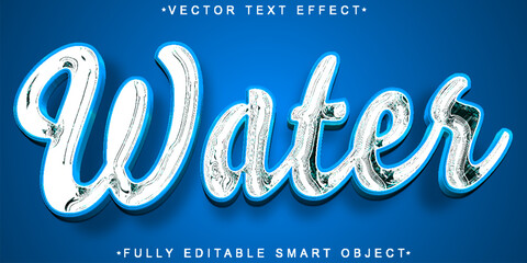 Cartoon Water Vector Fully Editable Smart Object Text Effect