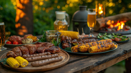Outdoor summer party with natural light on a sunny day