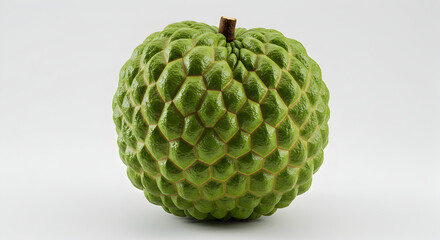 Fototapeta premium Exotic Green Sugar Apple Isolated On A White Background For Food Concept