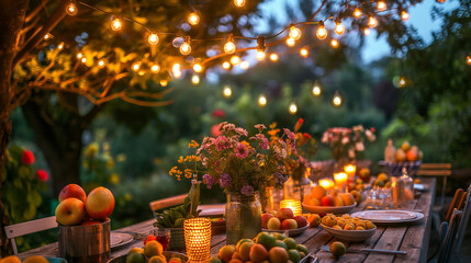 Outdoor summer party with natural light on a sunny day