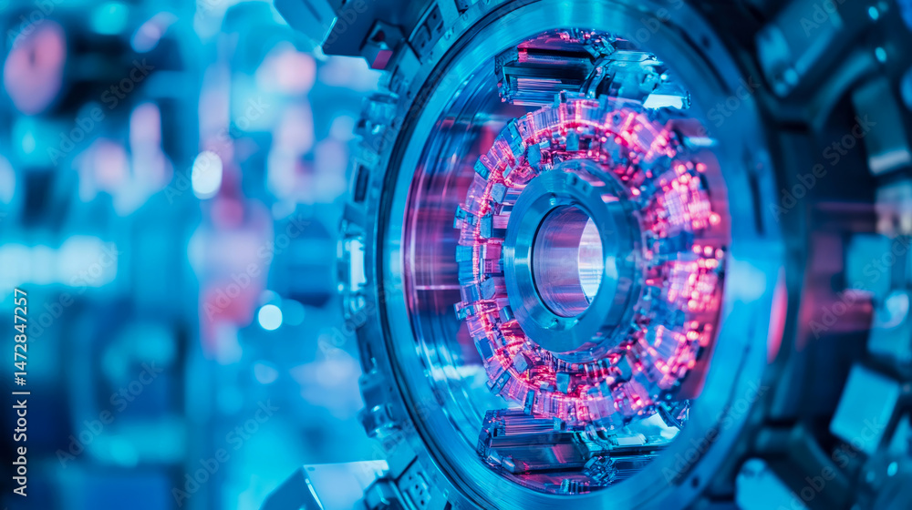 Aufkleber advanced technology: futuristic engine core with plasma glow