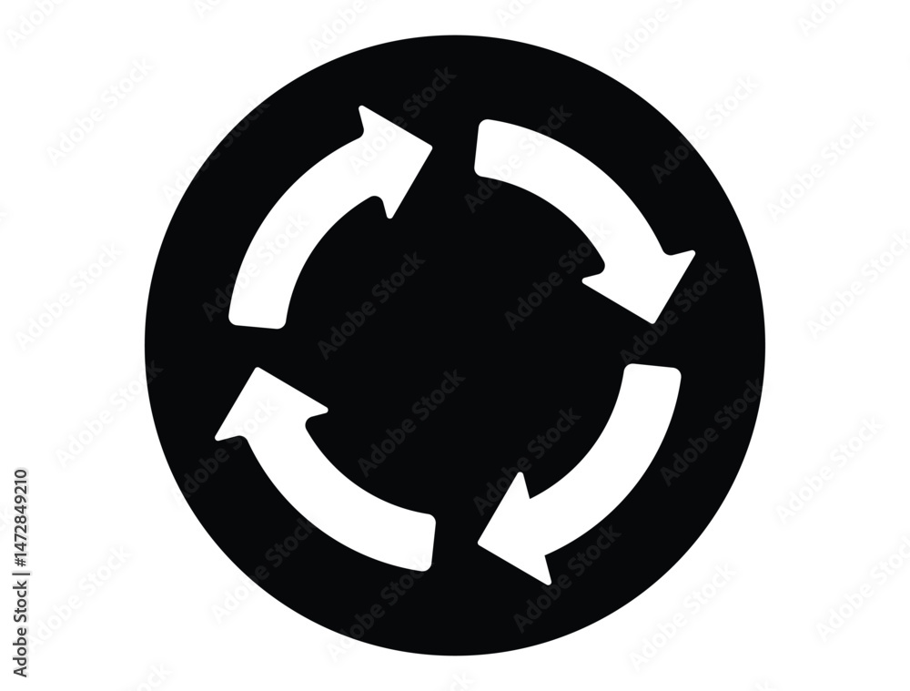 Poster circle arrow icon isolated. direction icon, circle, cursor, arrowhead, upload button. symbol of relo