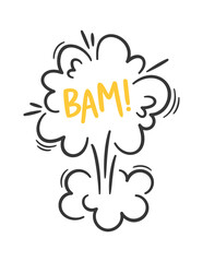 Bam smoke cloud explosion cartoon