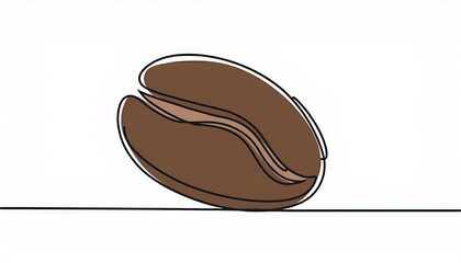 One continuous line drawing of a coffee bean. Vector illustration. Coffee bean icon