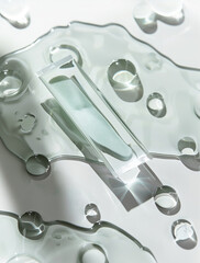 Gray tube on a wet surface illustration