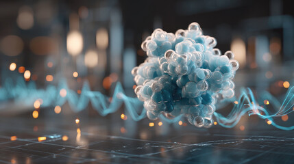 Abstract light blue and white smoke cloud interior image