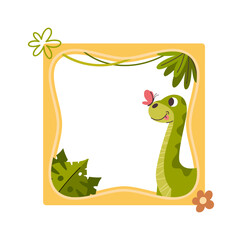 Baby dinosaur cartoon empty banner
