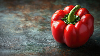 Vibrant red bell pepper studio shot