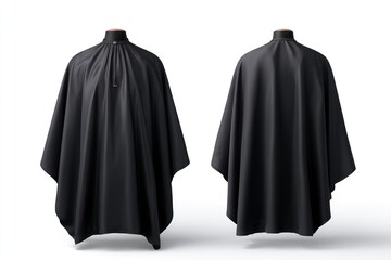 Black bamboo hairdresser cape with adjustable neck closure