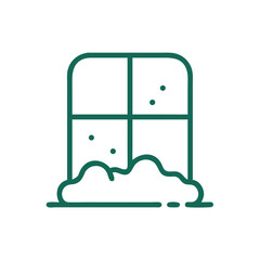 Snow-Covered Window Icon Illustrating Winter Atmosphere  