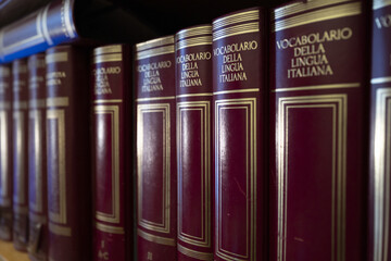 enciclopedie in un'antica libreria