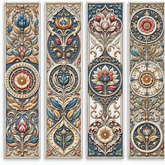 Set of vintage floral decorative elements. Ornate swirls and scrolls. Collection of ornamental elements for design