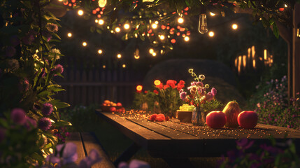 Outdoor summer party with natural light on a sunny day