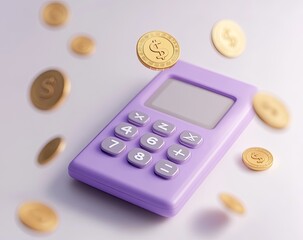 Purple payment device with gold coins