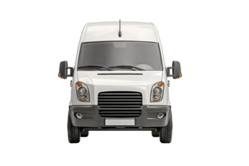 PNG Front view of modern white cargo van on white background