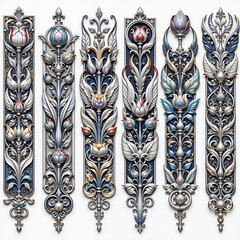 Set of vintage floral decorative elements. Ornate swirls and scrolls. Collection of ornamental elements for design