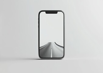 Smartphone displaying a highway