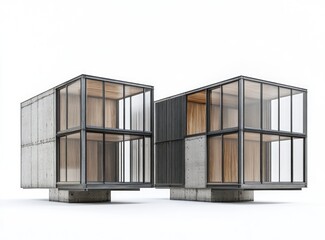 Modern, Floating Cube Houses