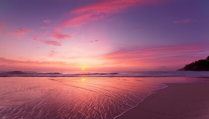pink sunset on the beach background