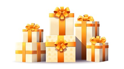 Fototapeta premium Festive Colorful Christmas Gifts Stack Piled Together in a Group Heap