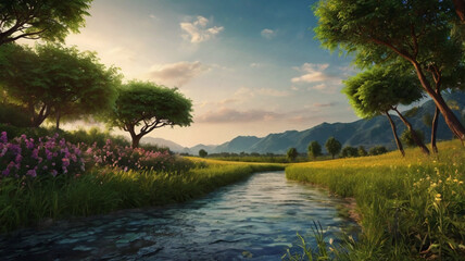 Obraz premium beautiful natural scenery background