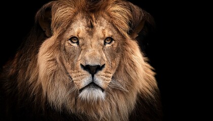Fototapeta premium lion in front of a black background ai generated