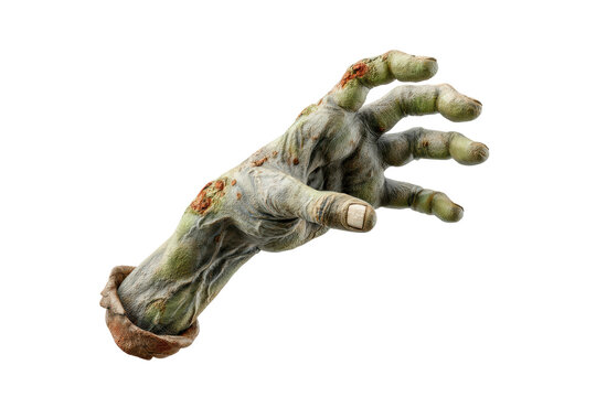 PNG Creepy zombie hand with tattered sleeve reaching out