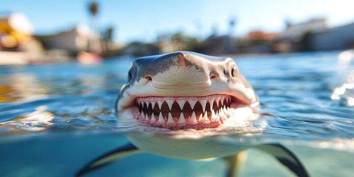 photo of happy shark smiling 