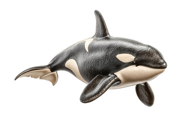 Fototapeta premium PNG Realistic render of a majestic orca in motion on black background