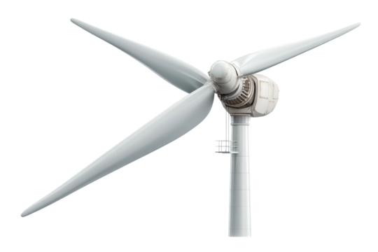 PNG Large white wind turbine against clear sky for renewable energy