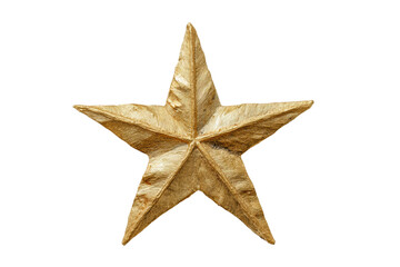 Fototapeta premium PNG Golden textured star on black background with five distinct points