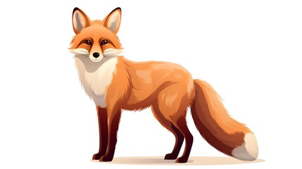 Fototapeta premium Hand Drawn Fox Isolated on White Background for Abstract Designs