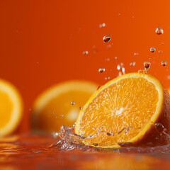 Fresh orange and water drop