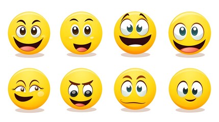 Happy Face Emoticon Character Stock Vector Cartoon V