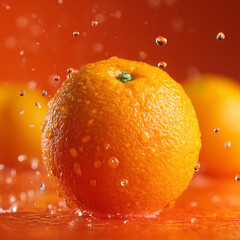 Fresh orange and water drop