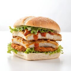 hamburger isolated on white