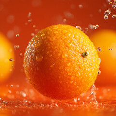 Fresh orange and water drop