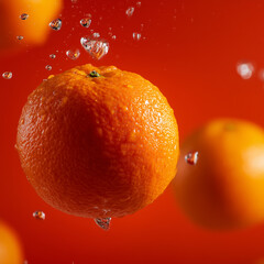 Fresh orange and water drop