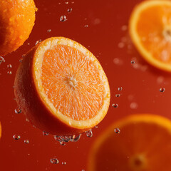 Fresh orange and water drop
