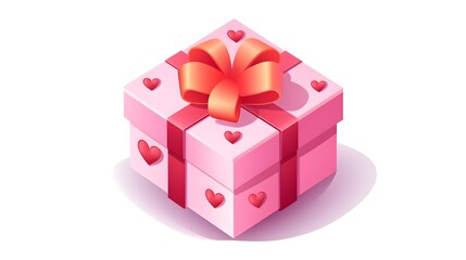 Obraz premium Romantic Valentine's Day Gift Box in Heart Shape Symbolizes Love and Affection
