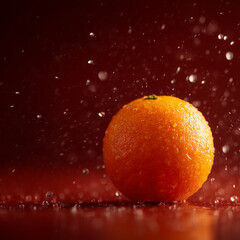 Fresh orange and water drop