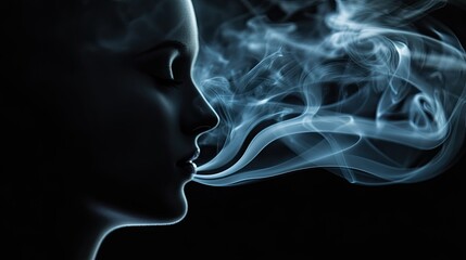 Two wisps of smoke drifting upward from a distant fire
